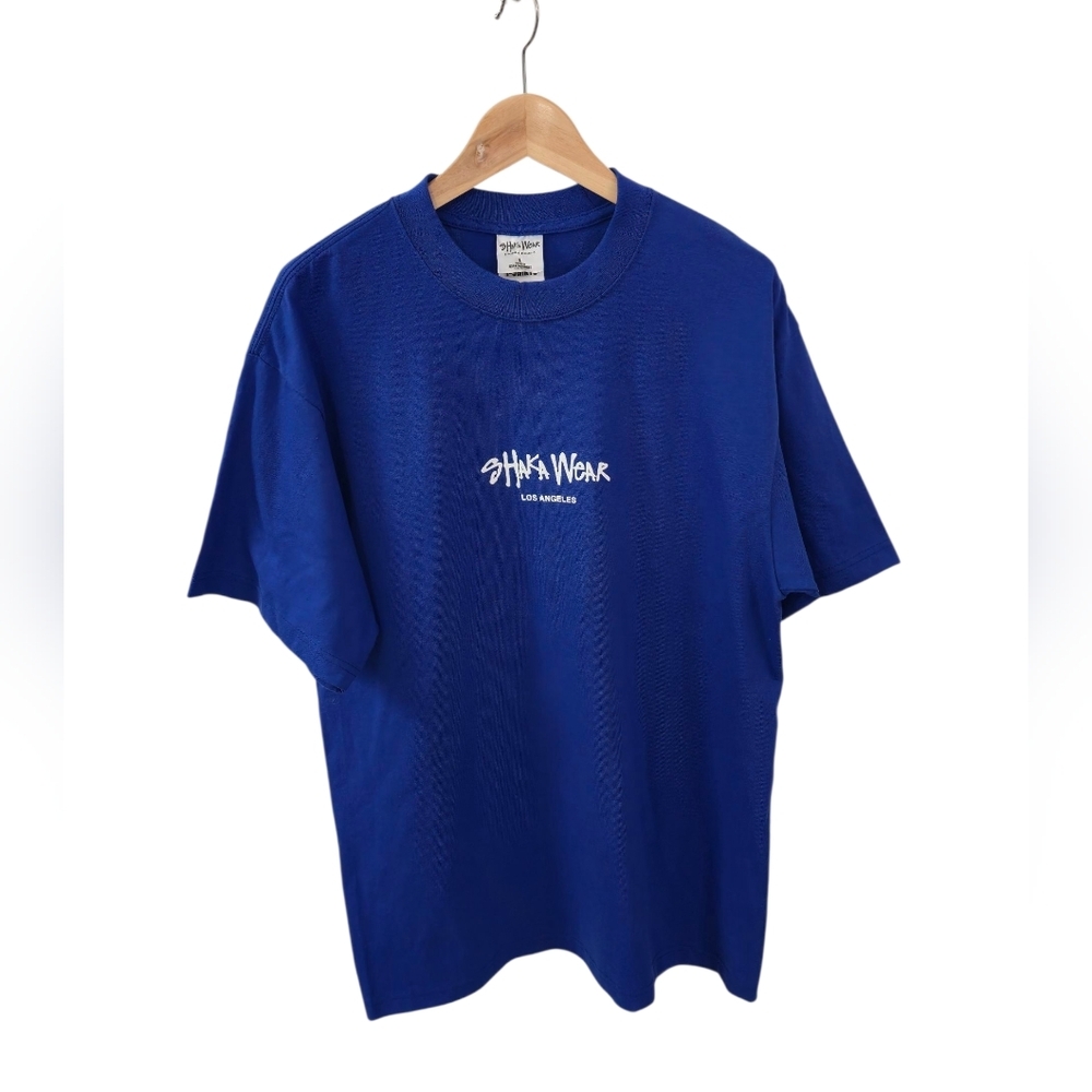 NWOT Shaka Wear Graphic  Los Angeles Super Max Heavy Tshirt Blue Size Large